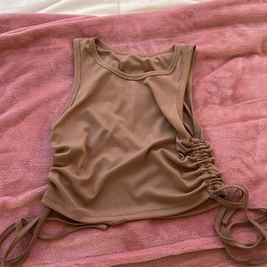 Shein brown tank top with scrunch sides